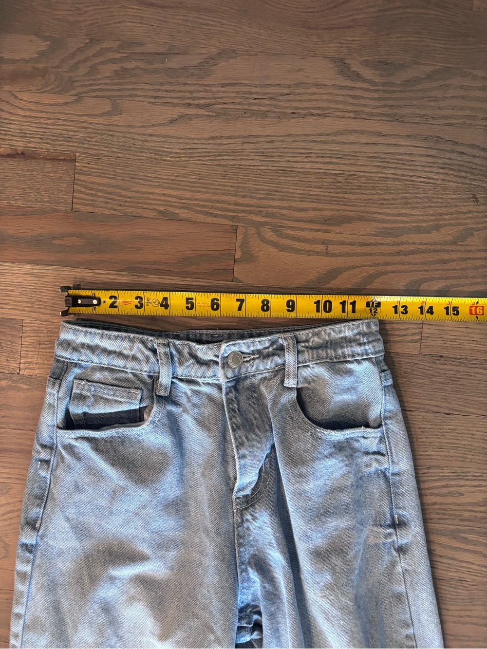 Saints & Hearts | Womens Blue Denim Raw Hem Wide Leg Jeans S - Picture 7 of 7